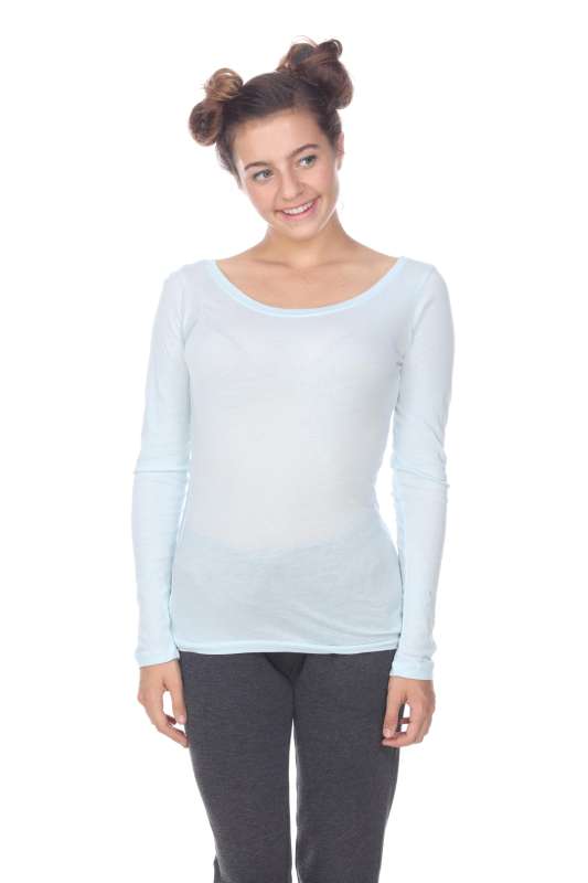 5101 Juniors Long Sleeve Scoop Neck Tee