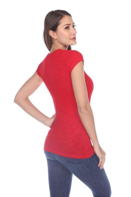 6050 Juniors Cap Sleeve Cotton Slub Tee