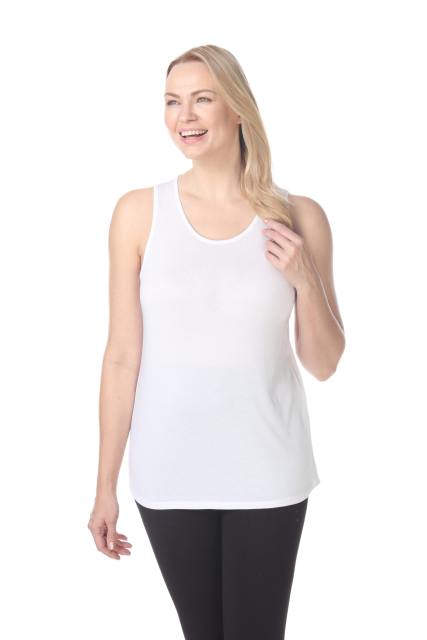7312 Ladies Modal Blend Casual Open V Back Tank Top