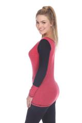 3101 Junior's Cotton Poly Blend Body with Black Thermal Long Sleeve Tee