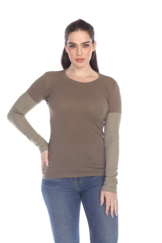 4160 Junior's Long Sleeve Jersey/Thermal 2-fer