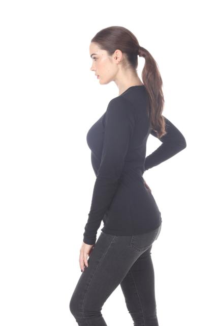 3100 Junior's Long Sleeve CVC Blended Crew Neck Tee