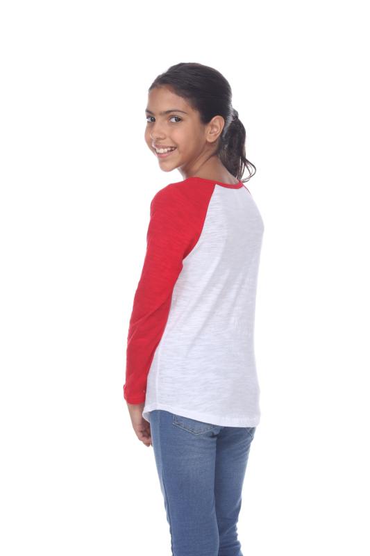 6054G GIRLS COTTON SLUB LONG SLEEVE RAGLAN
