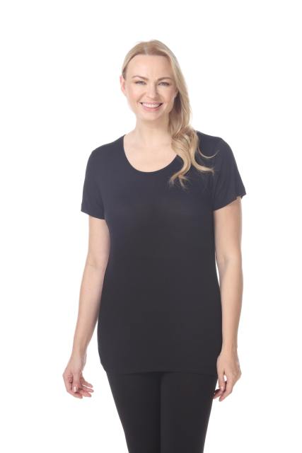 7313 Ladies Modal Blend Casual Open V Back Short Sleeve Tee