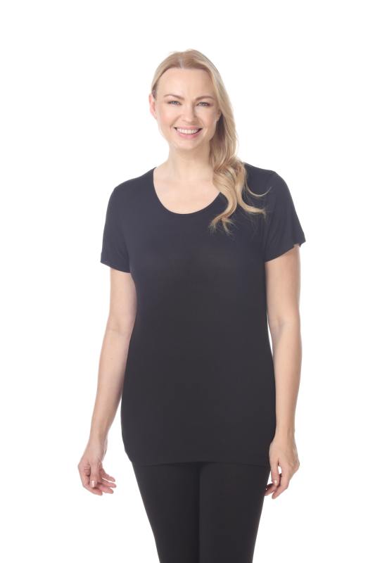 7313 Ladies Modal Blend Casual Open V Back Short Sleeve Tee