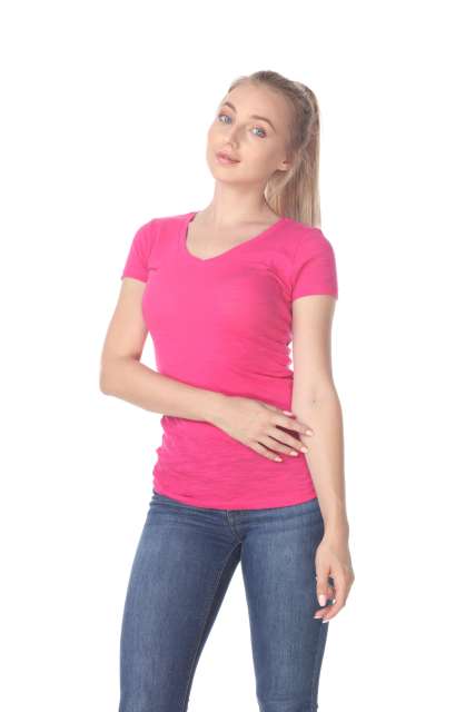 6053 Juniors Cap Sleeve Cotton Slub Tee
