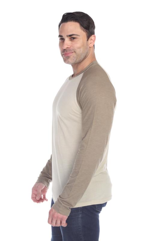 3701 Men's Long Sleeve CVC Blended Crew Neck Raglan