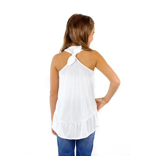 9013 Girl's Tied Racerback Ruffle Tank