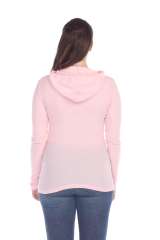 6101 Junior's Long Sleeve Waffle Thermal Hoodie