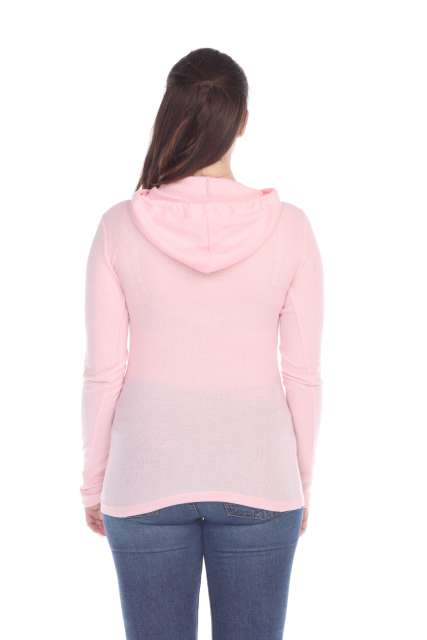 6101 Junior's Long Sleeve Waffle Thermal Hoodie