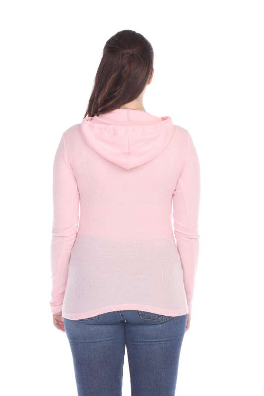 6101 Junior's Long Sleeve Waffle Thermal Hoodie