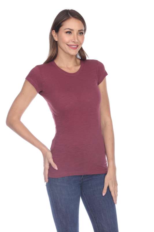 6050 Juniors Cap Sleeve Cotton Slub Tee