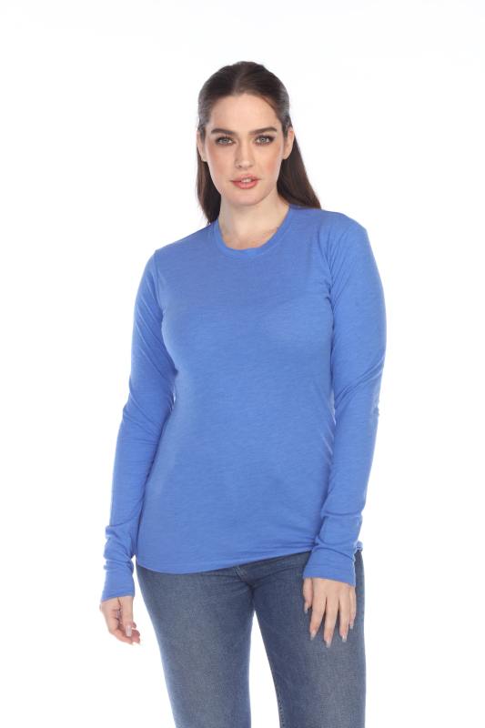3100 Junior's Long Sleeve CVC Blended Crew Neck Tee
