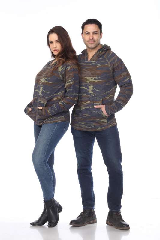 3606C Adult Unisex Camo Print Pullover Hoodie
