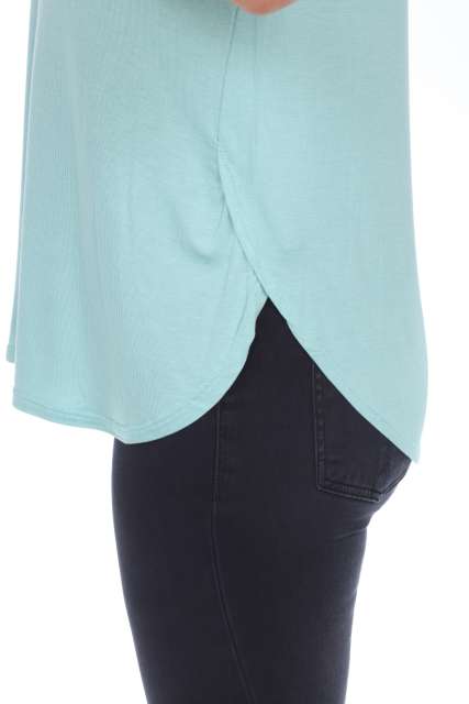 7250  Ladies Fancy Curved Side Short Sleeve Tee