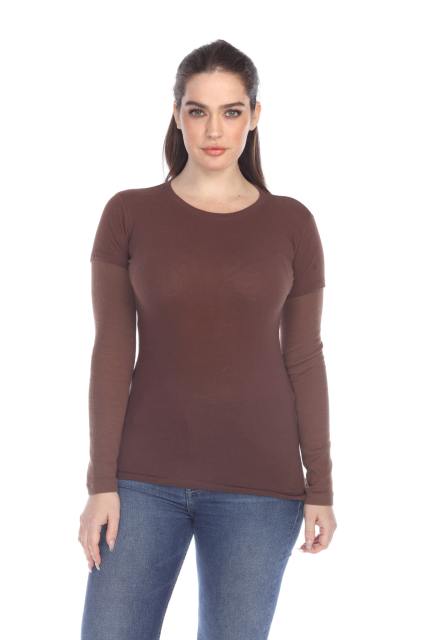 4160 Junior's Long Sleeve Jersey/Thermal 2-fer