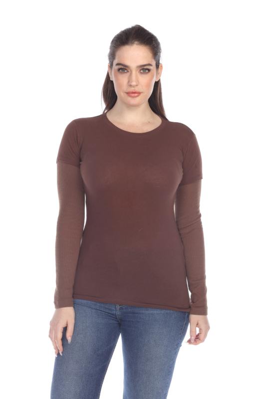 4160 Junior's Long Sleeve Jersey/Thermal 2-fer