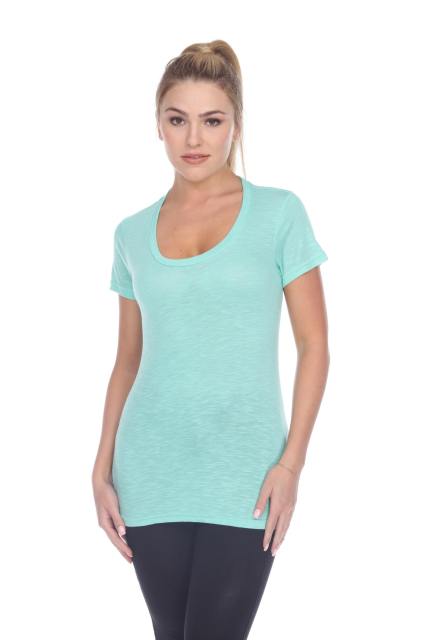 3400 Junior's Poly Rayon Slub Scoop Neck Tee