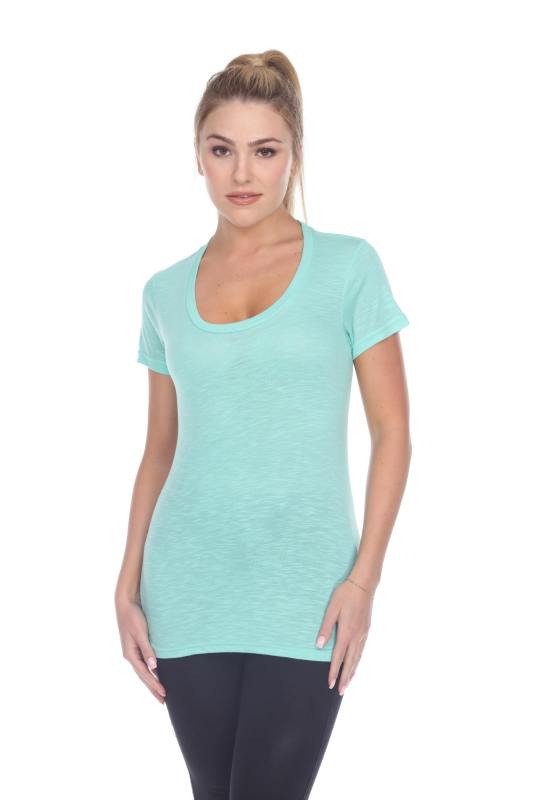 3400 Junior's Poly Rayon Slub Scoop Neck Tee