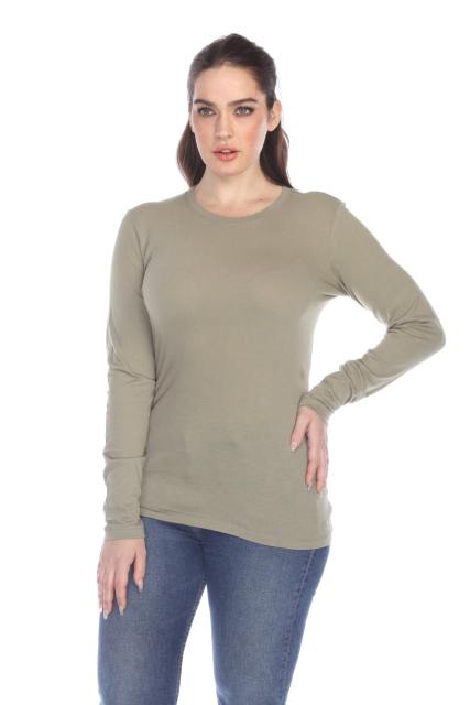 1100 Junior's Long Sleeve Crew Neck Tee