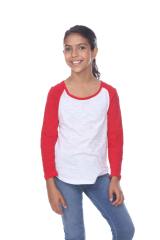 6054G GIRLS COTTON SLUB LONG SLEEVE RAGLAN
