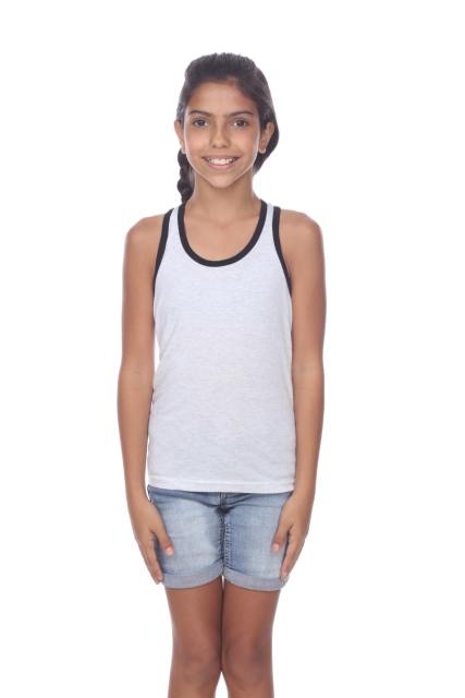 9207 Girls Tri Blend Contrast Racerback Tank