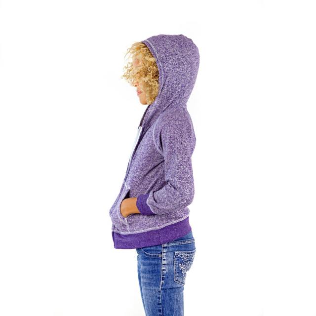 8902G Girls French Terry Llong Sleeve Zip Hoodie