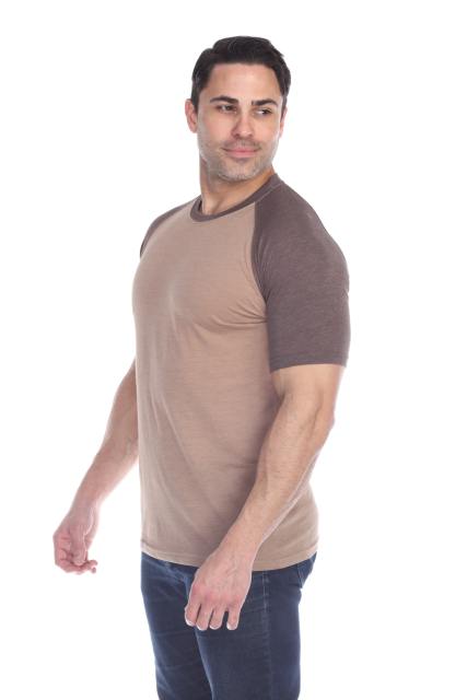 3601 Men's Short Sleeve CVC Blended Crew Neck Raglan