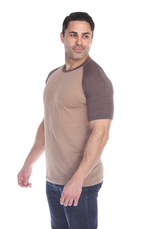 3601 Men's Short Sleeve CVC Blended Crew Neck Raglan