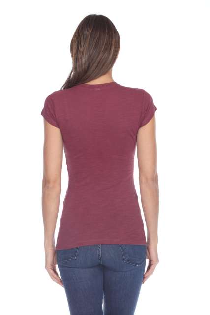 6050 Juniors Cap Sleeve Cotton Slub Tee