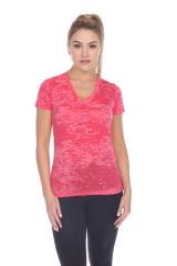 3503 Junior's Burnout V Neck Tee