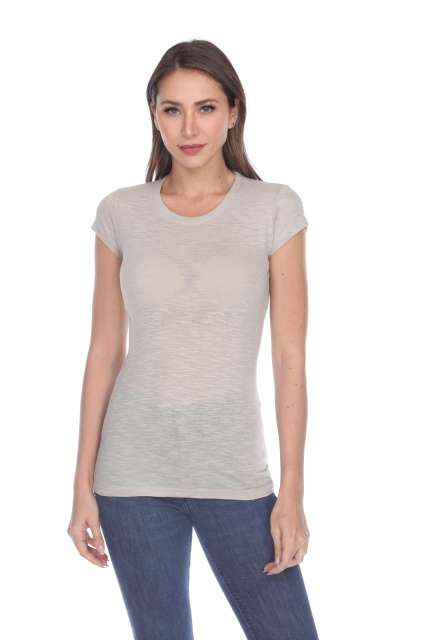 6050 Juniors Cap Sleeve Cotton Slub Tee