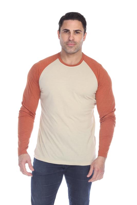3701 Men's Long Sleeve CVC Blended Crew Neck Raglan