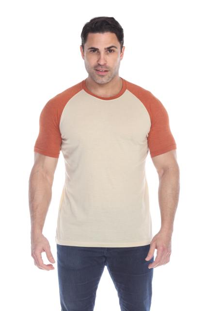 3601 Men's Short Sleeve CVC Blended Crew Neck Raglan
