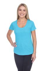 1201 Junior's Cotton Nub Scoop Neck Tee with Curve Hem
