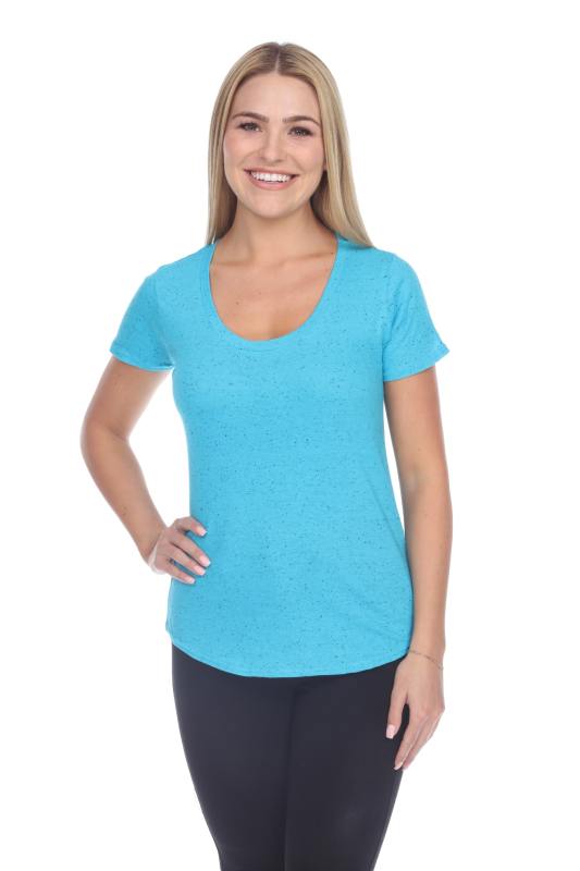1201 Junior's Cotton Nub Scoop Neck Tee with Curve Hem