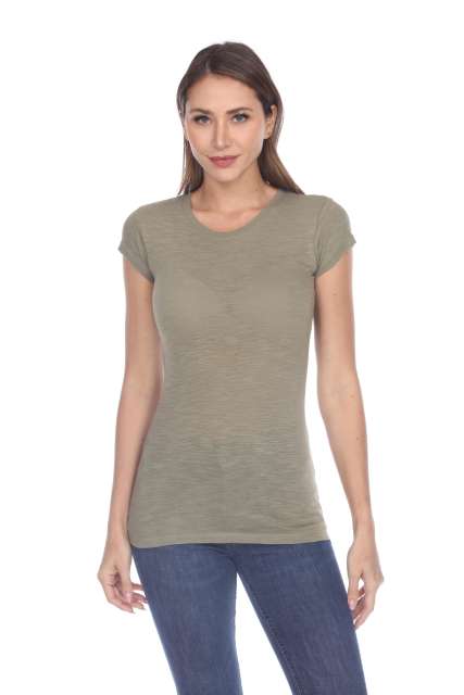 6050 Juniors Cap Sleeve Cotton Slub Tee