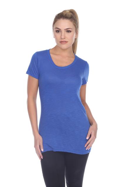 3400 Junior's Poly Rayon Slub Scoop Neck Tee