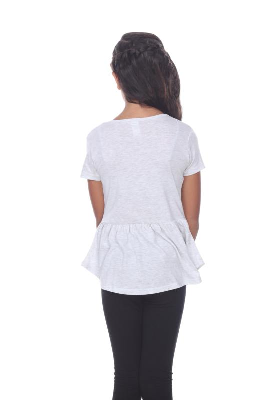 9208 Girl's Short Sleeve Peplum Tee