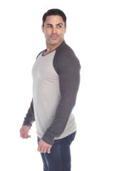 3701 Men's Long Sleeve CVC Blended Crew Neck Raglan