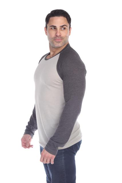 3701 Men's Long Sleeve CVC Blended Crew Neck Raglan