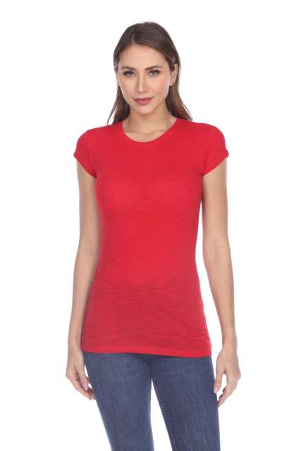 6050 Juniors Cap Sleeve Cotton Slub Tee