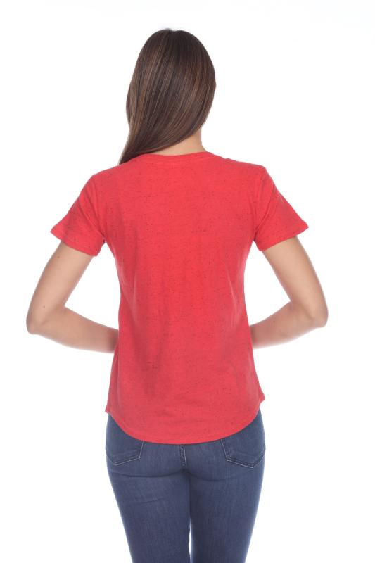 1201 Junior's Cotton Nub Scoop Neck Tee with Curve Hem