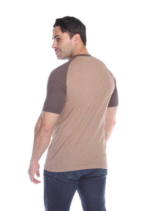 3601 Men's Short Sleeve CVC Blended Crew Neck Raglan