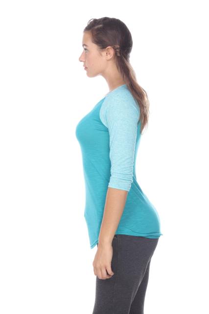 3454 Junior's Scoop Neck 3/4 Sleeve Raglan