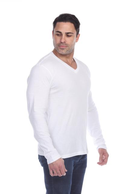 4701 Men's Slim Fit Long Sleeve V-Neck Tee