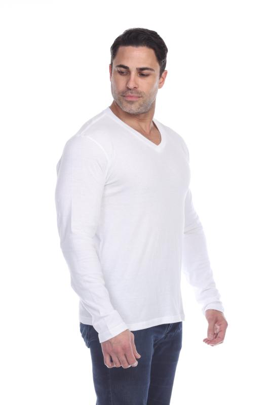 4701 Men's Slim Fit Long Sleeve V-Neck Tee