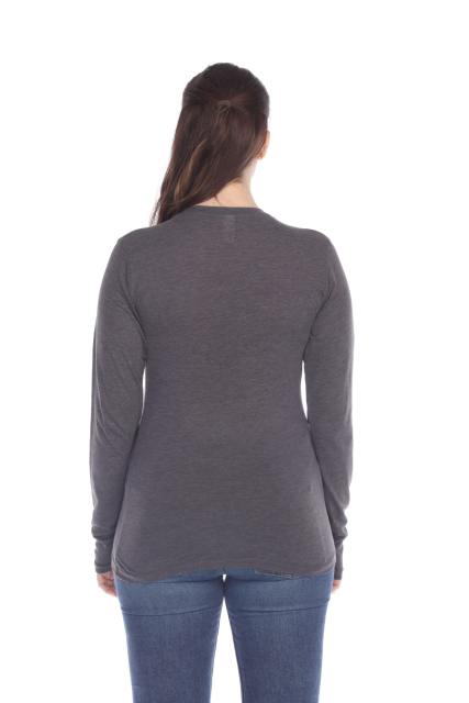 3100 Junior's Long Sleeve CVC Blended Crew Neck Tee