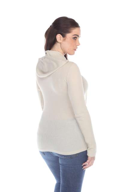 6101 Junior's Long Sleeve Waffle Thermal Hoodie