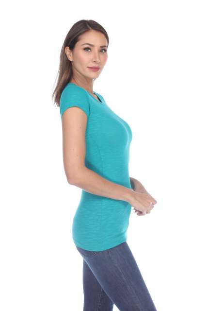 6050 Juniors Cap Sleeve Cotton Slub Tee
